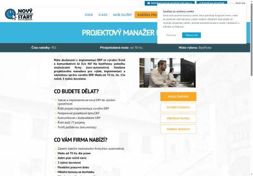 Webové stránky NOVÝ START, personální agentura s.r.o., Bystřice nad Pernštejnem