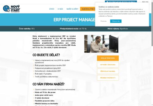Webové stránky NOVÝ START, personální agentura s.r.o., Bystřice nad Pernštejnem