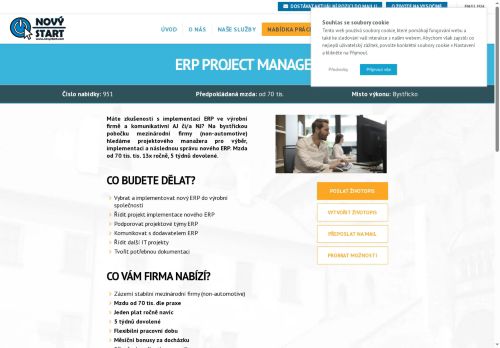 Webové stránky NOVÝ START, personální agentura s.r.o., Bystřice nad Pernštejnem