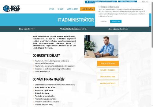 Webové stránky NOVÝ START, personální agentura s.r.o., Bystřice nad Pernštejnem