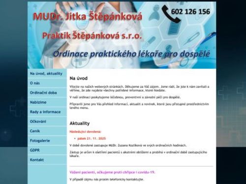 Praktický lékař pro dospělé - MUDr. Jitka Štěpánková