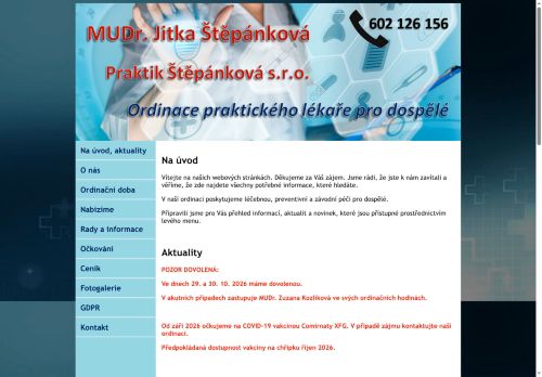 Zobrazit webové stránky Praktický lékař pro dospělé - MUDr. Jitka Štěpánková