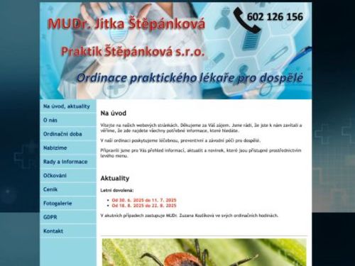 Praktický lékař pro dospělé - MUDr. Jitka Štěpánková