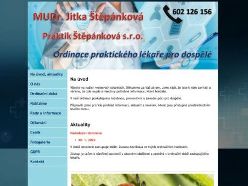 Praktický lékař pro dospělé - MUDr. Jitka Štěpánková