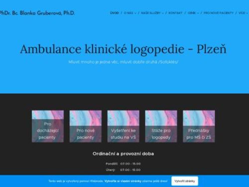 Ambulance klinické logopedie - PhDr. Bc. Blanka Gruberová, Ph.D.