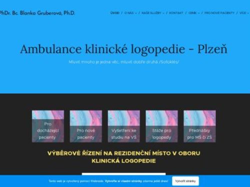 Ambulance klinické logopedie - PhDr. Bc. Blanka Gruberová, Ph.D.