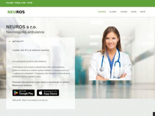 Neurologická ambulance NEUROS - MUDr. Hana Rosenbergová, MUDr. Holečková