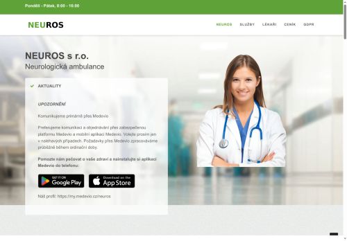 Zobrazit webové stránky Neurologická ambulance NEUROS - MUDr. Hana Rosenbergová, MUDr. Holečková