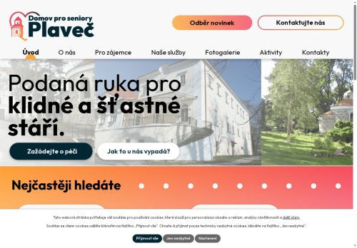 Webové stránky Domov pro seniory Plaveč, příspěvková organizace, Plaveč