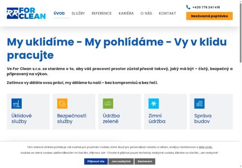Webové stránky RR For Clean Plus s.r.o., Plzeň