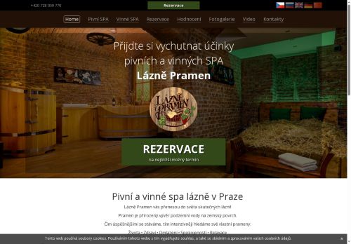 Webové stránky Lázně Pramen s.r.o., Praha