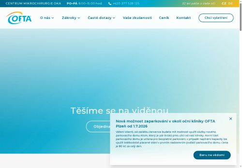 Zobrazit webové stránky Oční laserové centrum a centrum mikrochirurgie oka - OFTA s.r.o.