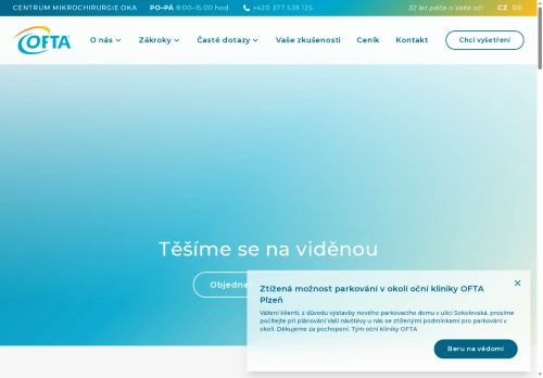 Zobrazit webové stránky Oční laserové centrum a centrum mikrochirurgie oka - OFTA s.r.o.