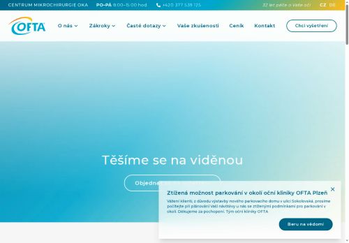 Zobrazit webové stránky Oční laserové centrum a centrum mikrochirurgie oka - OFTA s.r.o.