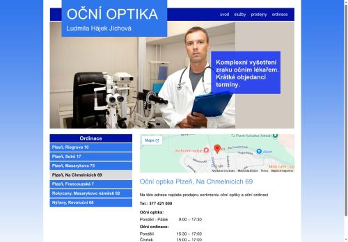 Zobrazit webové stránky Oční optika Ludmila Hájek Jíchová - oční ordinace Na Chmelnicích