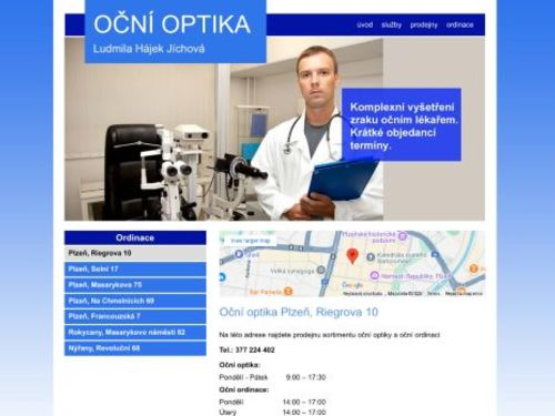 Oční optika Ludmila Hájek Jíchová - oční ordinace Riegrova