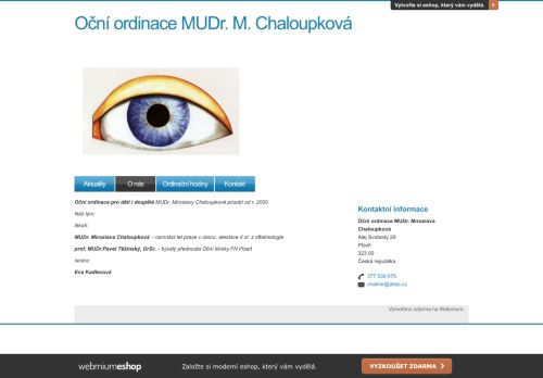 Zobrazit webové stránky Oční ordinace - MUDr. Miroslava Chaloupková