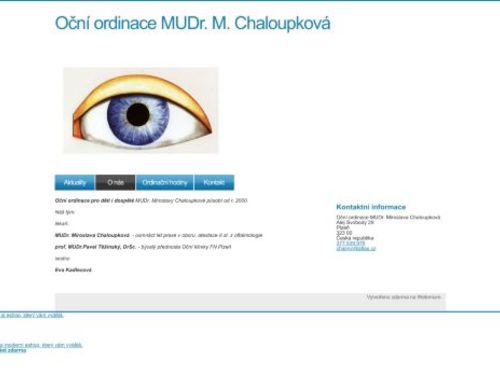 Oční ordinace - MUDr. Miroslava Chaloupková