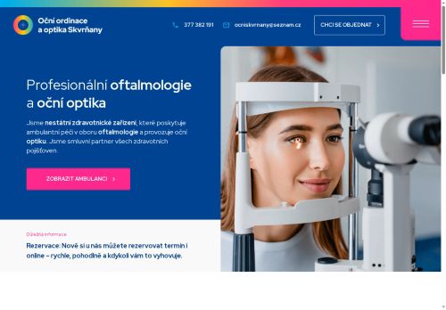 Zobrazit webové stránky Oční ordinace Skvrňany - MUDr. Marek Augustín, MUDr. Eliška Martincová