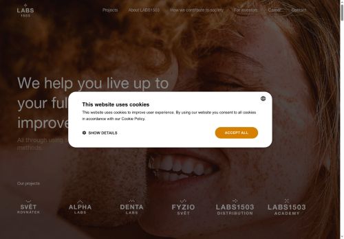 Webové stránky Labs1503 a.s., Praha