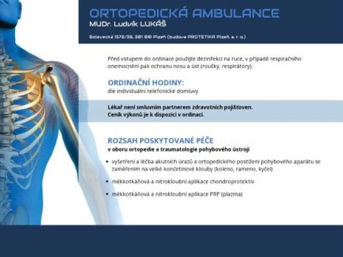 Ortopedická ambulance - MUDr. Ludvík Lukáš