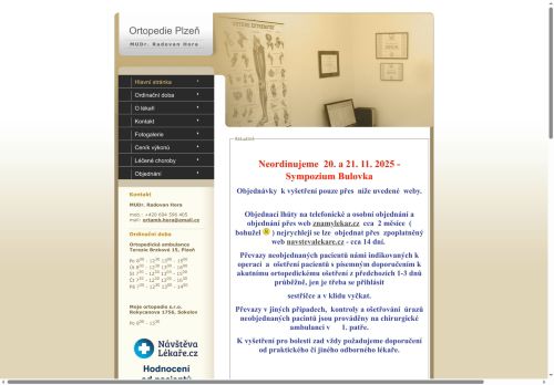 Zobrazit webové stránky Ortopedická ambulance - MUDr. Radovan Hora