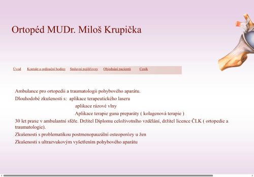 Zobrazit webové stránky Ortopedická ambulance - MUDr. Miloš Krupička