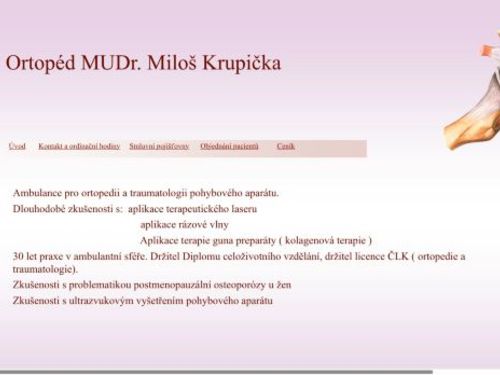 Ortopedická ambulance - MUDr. Miloš Krupička