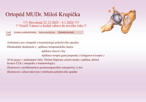 Zobrazit webové stránky Ortopedická ambulance - MUDr. Miloš Krupička