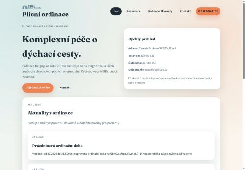 Zobrazit webové stránky Plicní ordinace SOPLITOO, s.r.o. - MUDr. Milan Štěpáník, MUDr. Luboš Kusenda