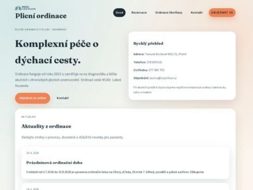 Plicní ordinace SOPLITOO, s.r.o. - MUDr. Milan Štěpáník, MUDr. Luboš Kusenda