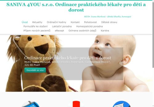 Zobrazit webové stránky Praktický lékař pro děti a dorost SANIVA 4YOU s.r.o. - MUDr. Ivana Marková