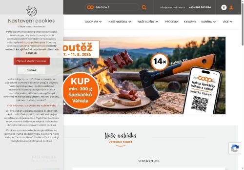 Webové stránky COOP družstvo Velké Meziříčí, Vysoké Studnice