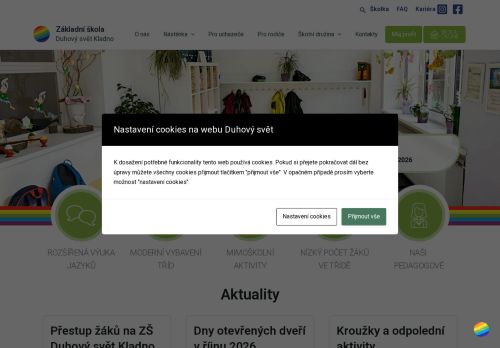 Webové stránky Mateřská škola a Základní škola Duhový svět, s.r.o., Kladno