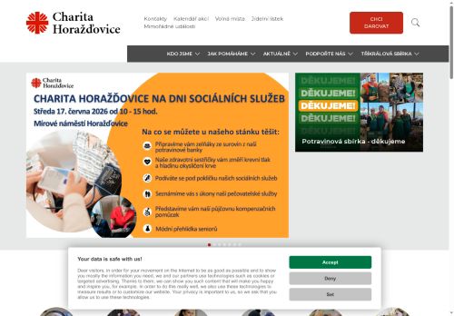 Webové stránky Charita Horažďovice, Horažďovice