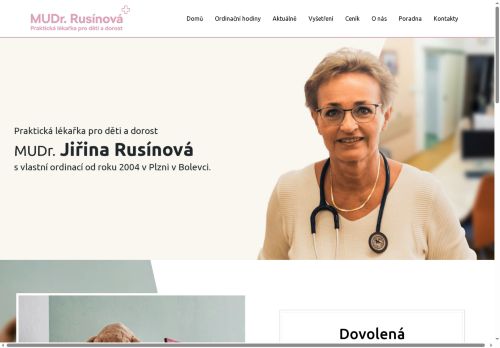 Zobrazit webové stránky Praktický lékař pro děti a dorost - MUDr. Jiřina Rusínová