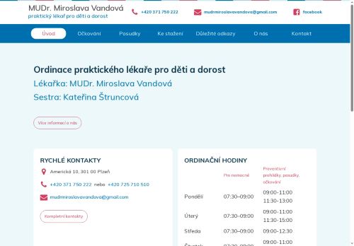 Zobrazit webové stránky Praktický lékař pro děti a dorost - MUDr. Miroslava Vandová