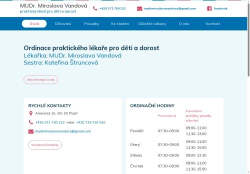 Zobrazit webové stránky Praktický lékař pro děti a dorost - MUDr. Miroslava Vandová