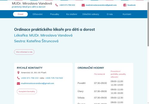 Zobrazit webové stránky Praktický lékař pro děti a dorost - MUDr. Miroslava Vandová