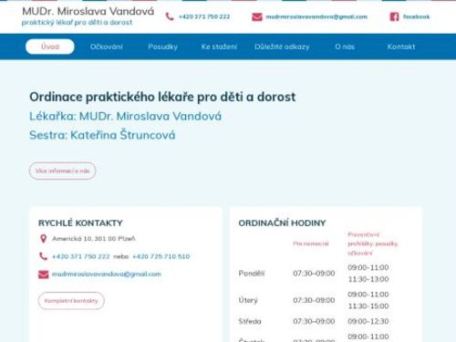 Praktický lékař pro děti a dorost - MUDr. Miroslava Vandová