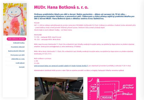 Zobrazit webové stránky Praktický lékař pro děti a dorost - MUDr. Hana Botková