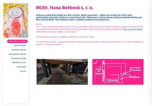 Zobrazit webové stránky Praktický lékař pro děti a dorost - MUDr. Hana Botková