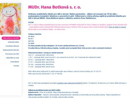 Praktický lékař pro děti a dorost - MUDr. Hana Botková