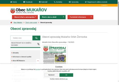 Zobrazit webové stránky Obecní zpravodaj Mukařov, Srbín, Žernovka