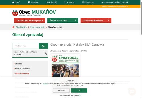 Zobrazit webové stránky Obecní zpravodaj Mukařov, Srbín, Žernovka