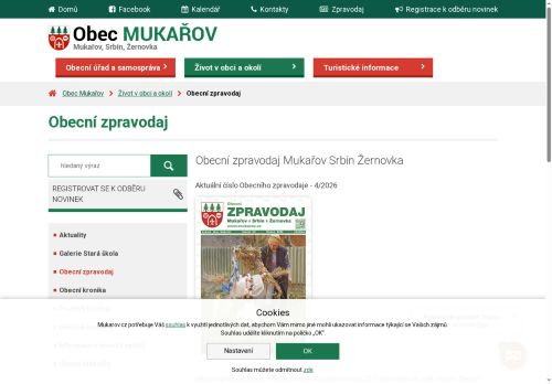 Zobrazit webové stránky Obecní zpravodaj Mukařov, Srbín, Žernovka