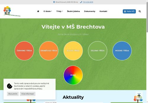 Webové stránky Mateřská škola Brno, Brechtova 6, příspěvková organizace, Brno