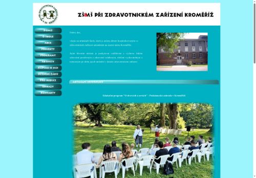 Webové stránky Základní škola a Mateřská škola při zdravotnickém zařízení Kroměříž, Kroměříž