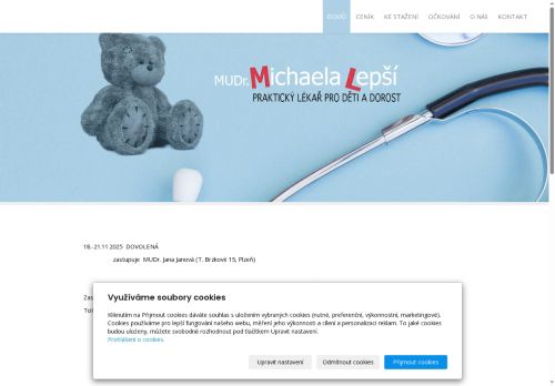 Zobrazit webové stránky Praktický lékař pro děti a dorost - MUDr. Michaela Lepší
