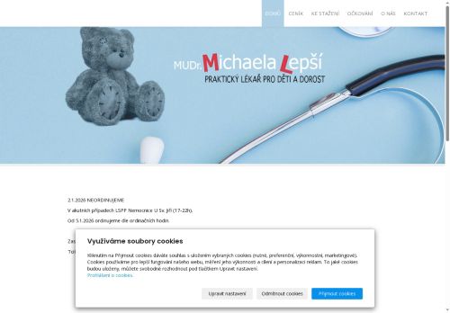 Zobrazit webové stránky Praktický lékař pro děti a dorost - MUDr. Michaela Lepší